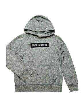 abercrombie kids Gray Hooded Sweatshirt with Logo Patch